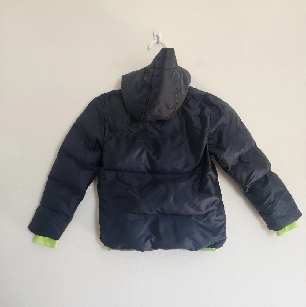 C9 Champion boys blue puffer jacket w/ neon and thumbholes size XS 4-5